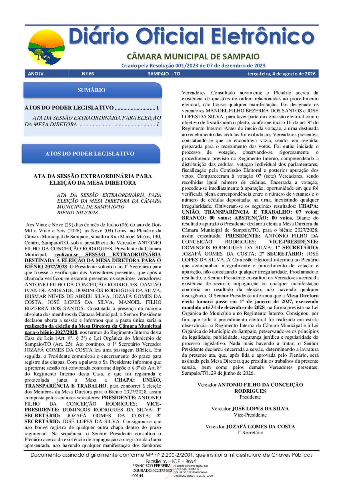 Diário Oficial - Edição 0066