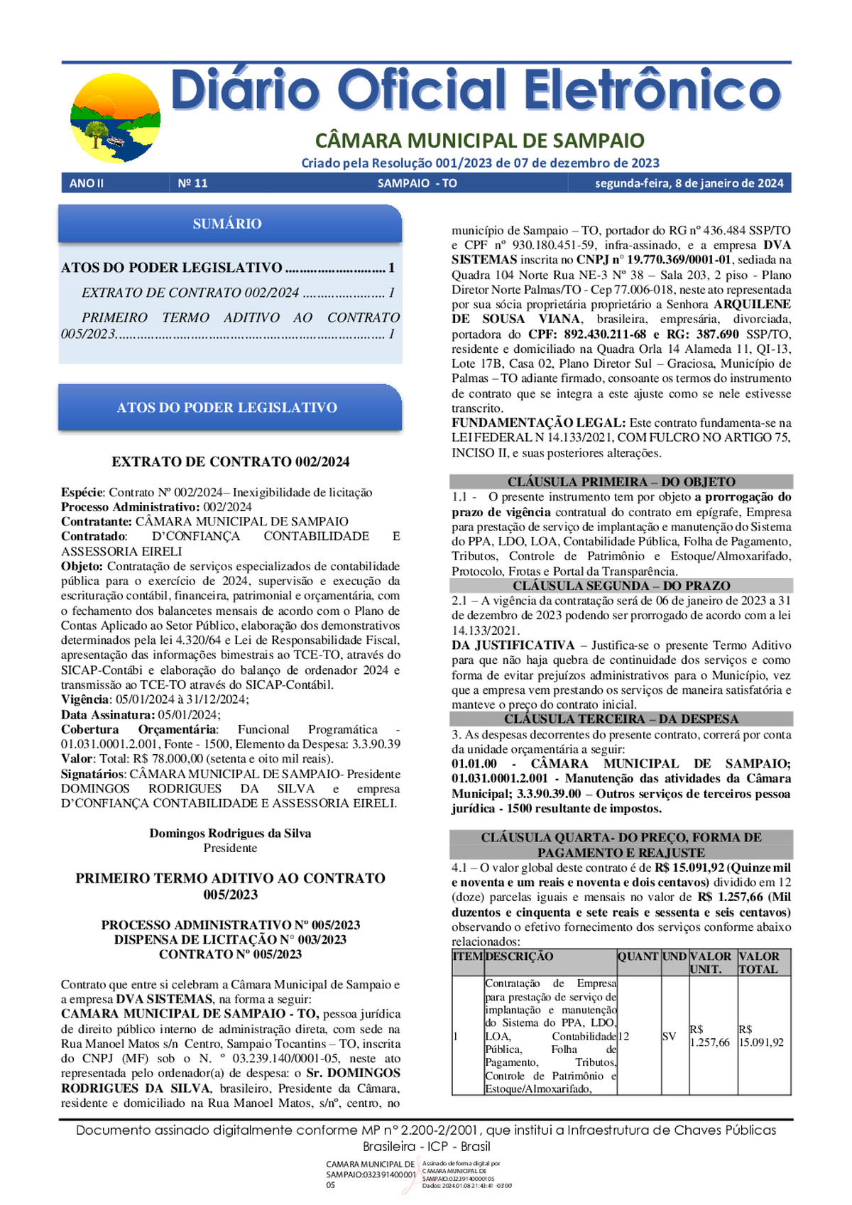 Diário Oficial - Edição 011